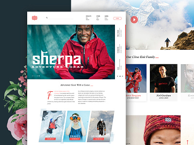 #Makeitbetter Sherpa Adventure Gear adventure clean gear landing page redesign sherpa website redesign white
