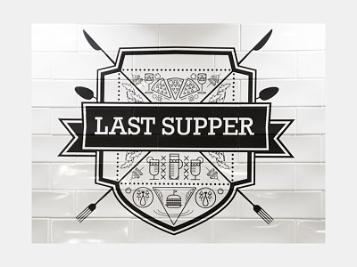 Last Supper (Logo applied on wall) brand last supper logo physical pub