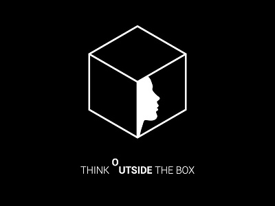 Think Outside The Box black cube geometric logo minimalist think outside the box