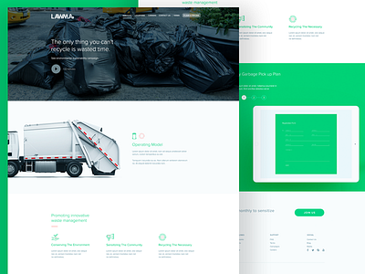 LAWMA Web Interface business clean corporate design environment homepage landingpage recycle ui ux waste website