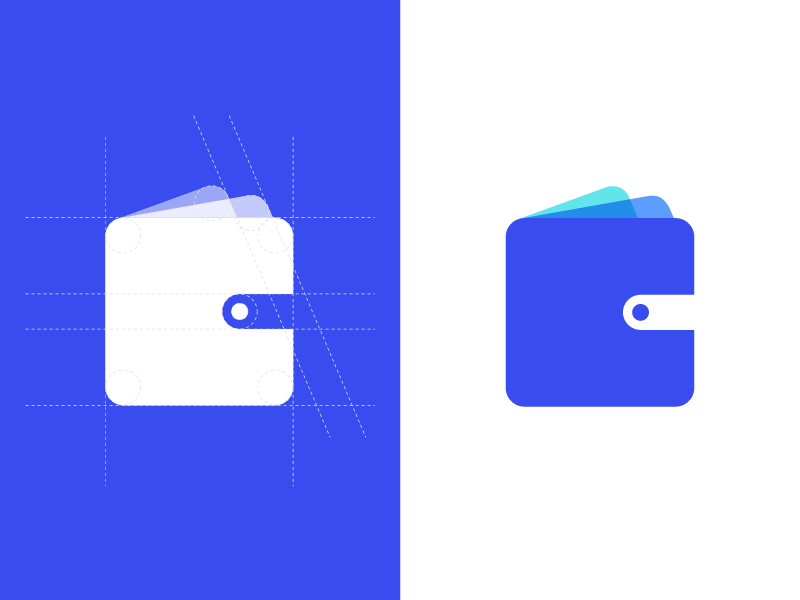 Microfinance invest loans product agency blue wallet finance monogram logotype logomark logo
branding
