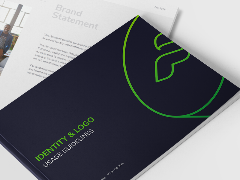 Brand Guide Cover colour typography fintech symbol icon logomark logotype identity finance brochure stationaries branding