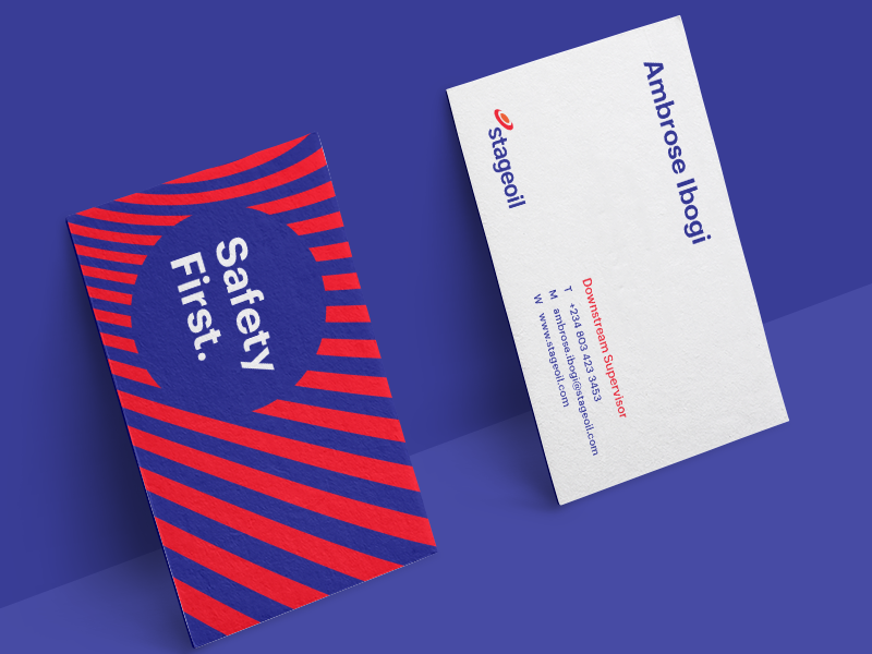 Business card stage oil