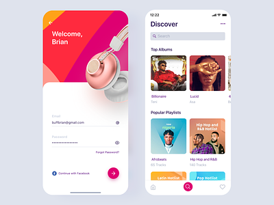 Music App animation app colors colours icon music app music player typography ui uidesign uiux ux vector