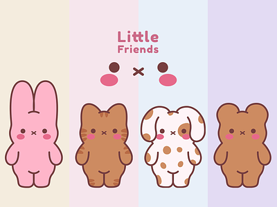 Little Friends animals bear bunny cat character character design cute animals cute character cute illustration design dog funny illustration