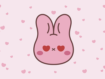 Bunny in love animals bunny character design cute illustration design heart illustration little friends pink valentines day