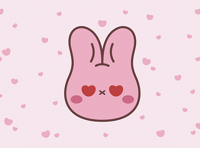 Bunny in love animals bunny character design cute illustration design heart illustration little friends pink valentines day
