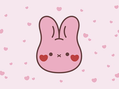 Bunny in love animals bunny character design cute art cute illustration design flat flat art heart illustration kawaii little friends love pink valentines day