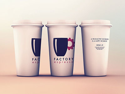 Factory Cups branding logo minimalist mockup