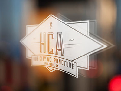Hub City Acupuncture Logo Decal americana branding logo vintage