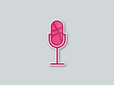 Dribbble Mic dribbble icon icons mic sticker mule