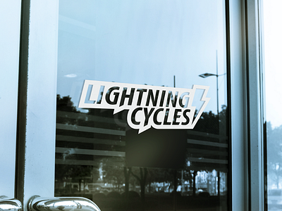 Lightning Cycles Logo Redesign bicycle bike bike shop cycles iconography illustration lightning lightning bolt logo mockup redesign