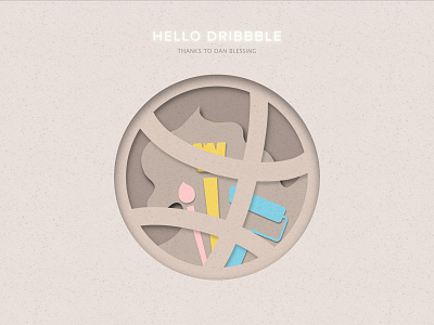 Hello Dribbble debut hello papercut