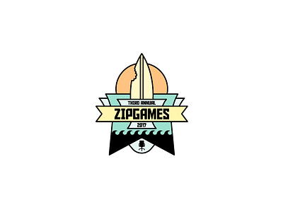 ZipGames Logo – Santa Monica summer surfboard waves ziprecruiter