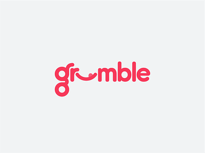 Grumble Logo brand brand and identity food app glasses lick logo mouth rounded letters tongue type typogaphy wordmark