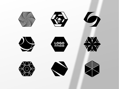 Hexagon Fun black and white design geometry graphic design hexagon hexagon logo hexagons icon logo logotype mark minimal symbol