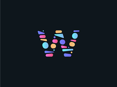 Playful W branding clean colorful design geometric gradient icon identity logo logotype mark minimal minimalist playful shape simple symbol vector w w letter