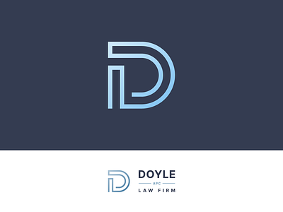 Doyle APC attorney blue branding classy design elegant gradient icon identity law lawyer letter d logo logotype luxury mark minimal monogram symbol vector