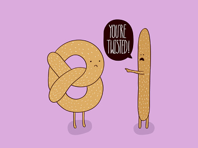 National Pretzel Day character cute greetings card illustration illustrator pretzel