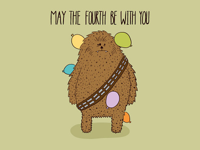 May the 4th be with you chewbacca chewie daily doodle illustration may the force be with you star wars star wars day