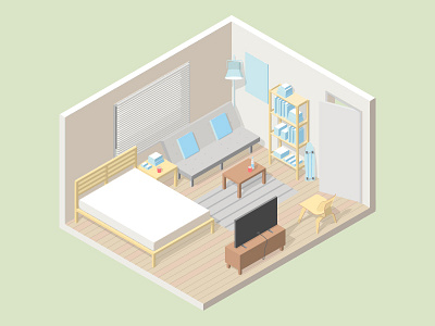 Room Studies - Enrique's 3d architecture bedroom design illustration room vector