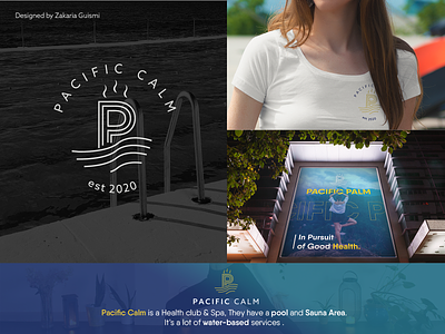 Pacific Calm Health club & spa visual identity design