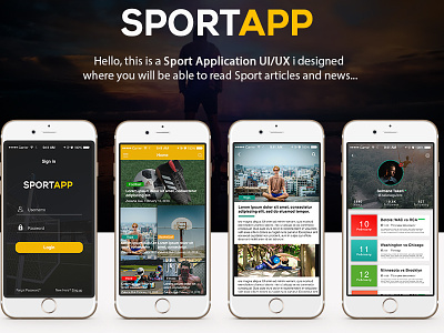 Sport APP UI/UX blog download home ios app landing page login mobile app mockup screen sport uiux user interface