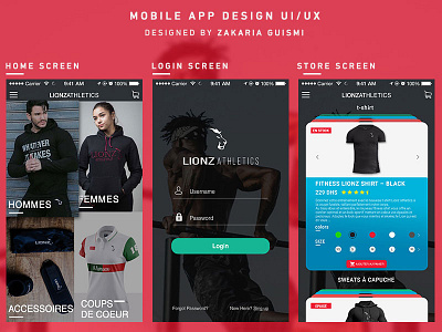 Mobile App Design UI/UX app application athletics home ios iphone login mobile screen store ui ux