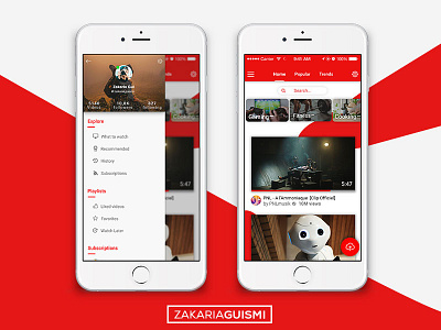 Youtube Redesign ( Mobile App ) design graphic home interface ios landing page redesign screen uiux user youtube