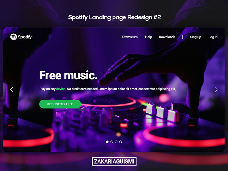 Spotify Landing page redesign UI/UX #2 by Zakaria Guismi on Dribbble