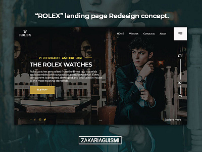 ROLEX landing page redesign UI/UX design graphic home interface landing page redesign rolex screen ui user ux