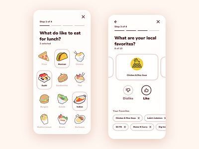 Food App UI app design app ui burger design food app illustration illustrator interaction interaction design pizza taco ui