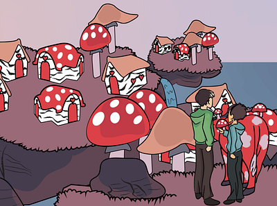 Mushroom Island character design illustration