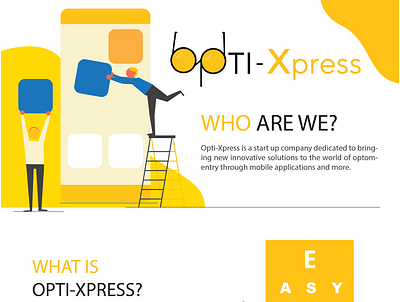 Opti-Xpres Infographic Style Promotional Flyer app bishop morley design developer graphic design illustration kotlin logo mobile app swift ui ux