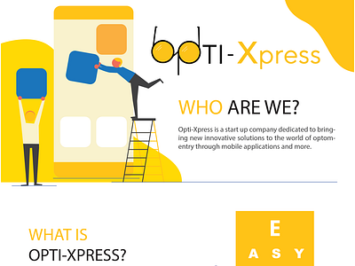 Opti-Xpres Infographic Style Promotional Flyer app bishop morley design developer graphic design illustration kotlin logo mobile app swift ui ux