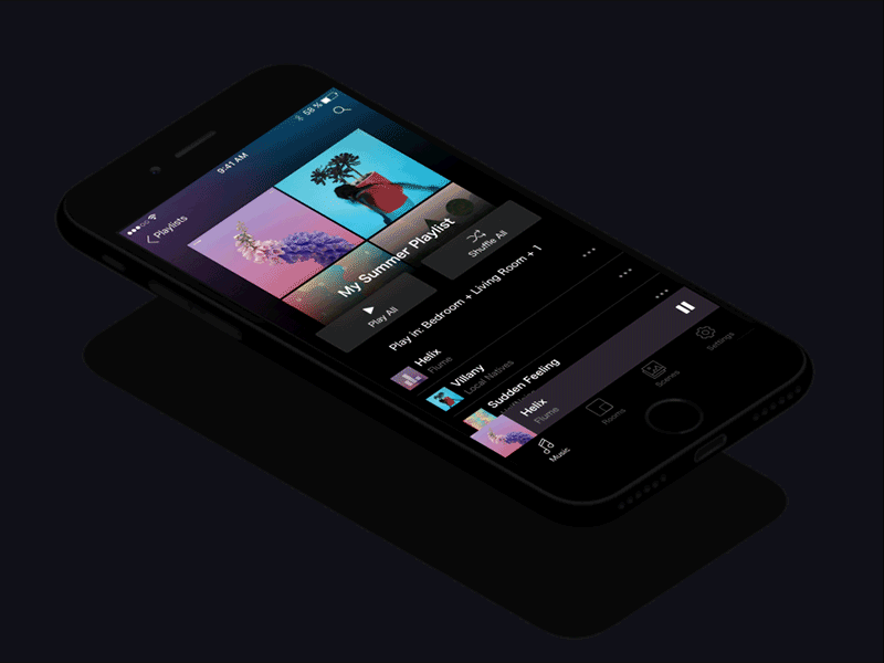Sonos Home Concept anti gravity phones interaction design mobile app music app sonos