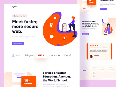 Agency landing page 2020 agency agency branding agency landing page creative home page landing lead marketing landing minimal modern purple red trendy ui ux website