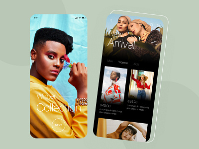 Clothes E-commerce App screen concept clothes e commerce e commerce app fashion ios ios app landing page ui ux