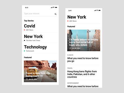 News iOS App Concept app branding design e-commerce interface ios ui ux web design