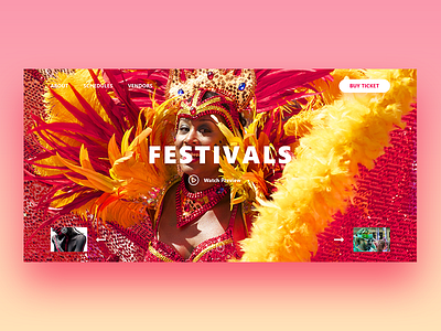 Festival Header Section concert e commerce event festivals landing page web psd.
