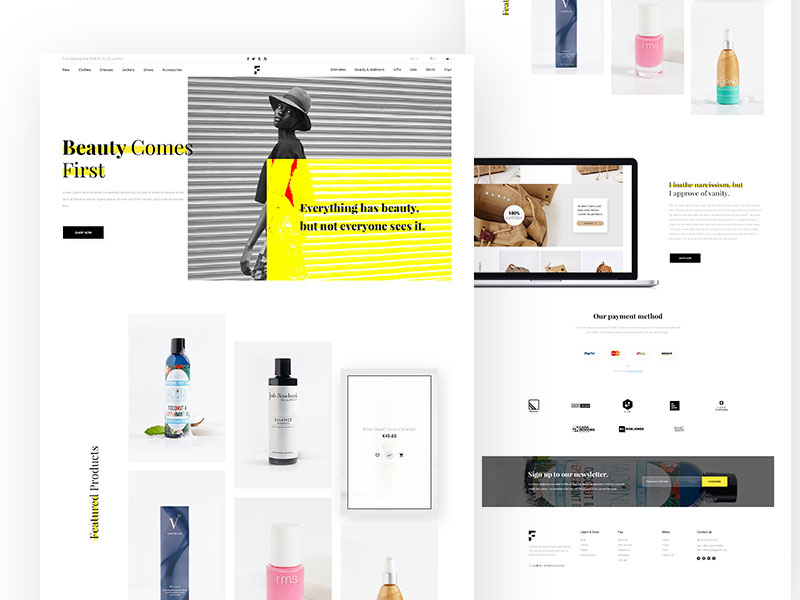 Beauty & Fashion E commerce Home v2 by Design Monk 🐙 on Dribbble
