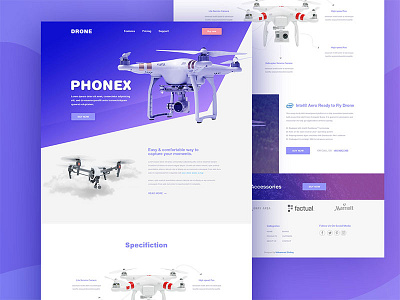 Drone animation apps design.interaction e commerce landing page mockup protocol uiux web design