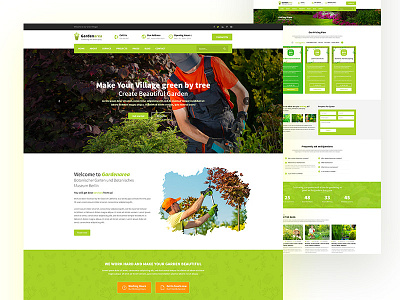 Gardening & Landscaping Web Concept app gardening html5 responsive template theme web