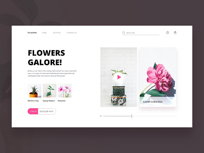 Flower shop Web-header Concept animation branding business concept design e commerce flowers freelancer graphic designer hire illustration landing page logo mockup ui ux web design website