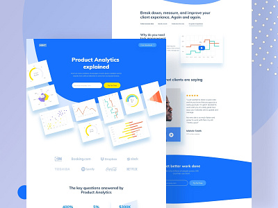 Landing page concept blue brand chart dashboard data e commerce header hire illustration landing design landing page minimal mockup redesign styleguide ui ux web app web design website