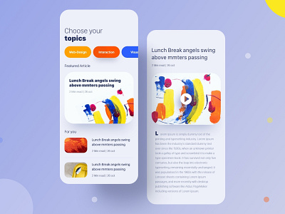 News & Article app page concept animation app apps design.interaction article design e commerce e commerce app freelancer illustration interactions interface ios job mobile news remote ui user ux web design