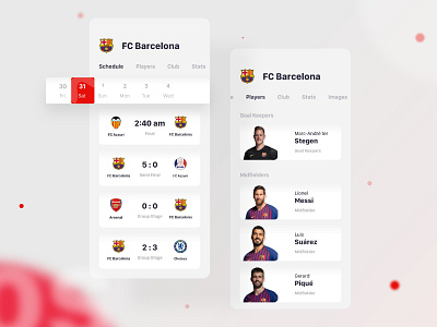 Sports iOS App interface apps barcelona design designer football game hire interface ios ios7 ios8 match messi player profile sports team ui ux website