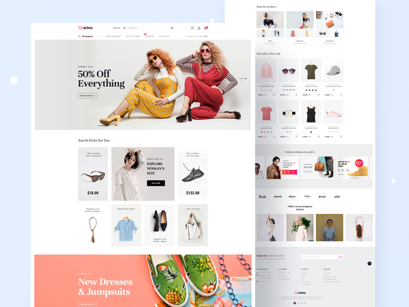 Arino - Joomla eCommerce Template design e commerce e commerce app graphic designer illustration landing page ui uiux ux web design