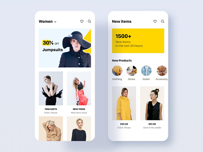 iOS Women's Clothing App Screens Design android app apps concept design designer hire interface ios mobile personas ui user ux web