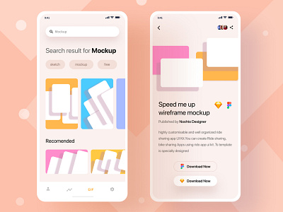 UI kit Mock up platform iOS Screen Concept color design experience free fresh interface kit minimal ui